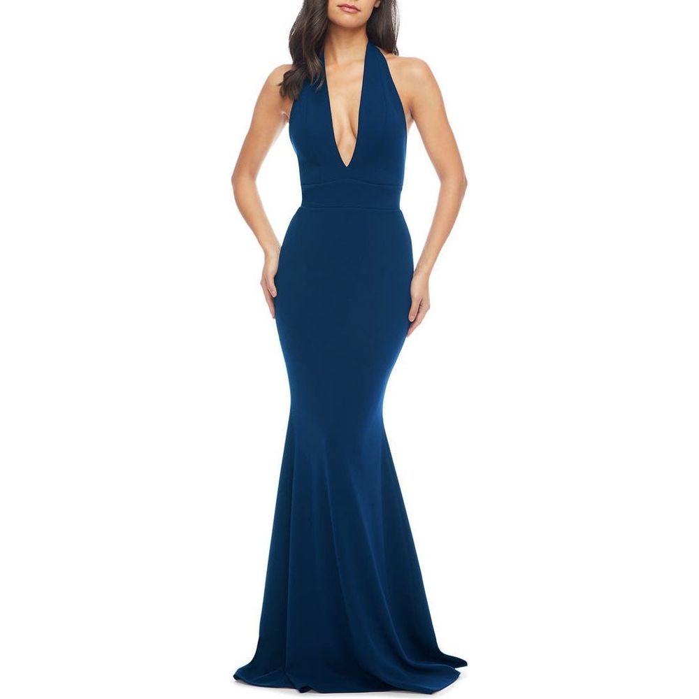 Dress the Population flawed Camden Mermaid Hem Evening Gown peacock sz M